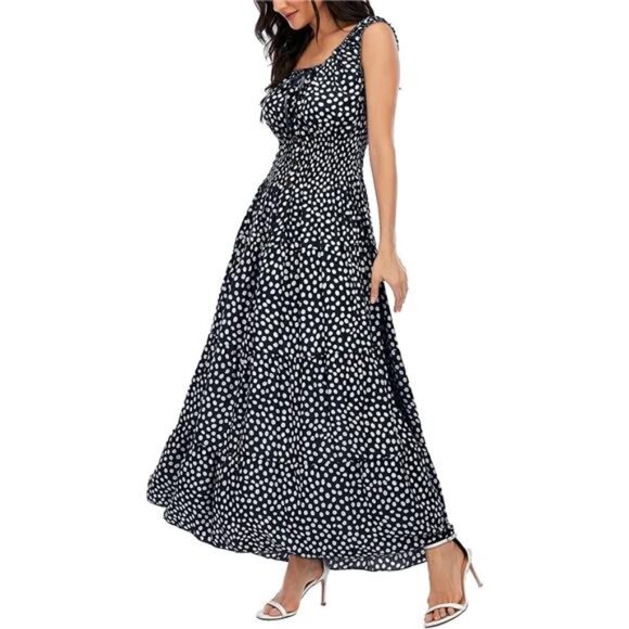 Dresses & Skirts - Women's 2025 Summer Boho Floral Print Tiered Casual Flowy Long Maxi Dress